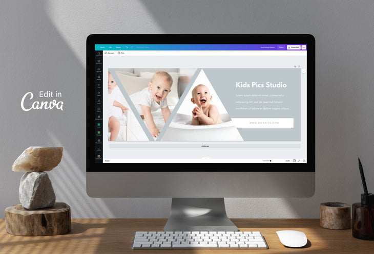 Ladystrategist Kids Pics Studio Facebook Cover for Photographers Editable Canva Template instagram canva templates social media templates etsy free canva templates