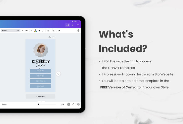 Ladystrategist Kimberly Instagram Link in Bio Canva Landing Page Website instagram canva templates social media templates etsy free canva templates