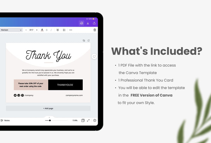 Ladystrategist Laura Printable Thank You Card Packaging Insert Note Canva Template instagram canva templates social media templates etsy free canva templates