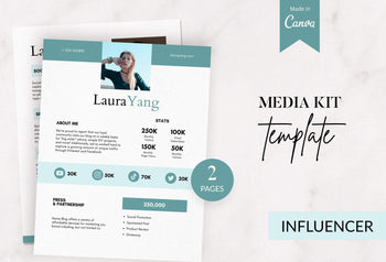 Ladystrategist Laura Yang Media Kit Canva Template for Influencers instagram canva templates social media templates etsy free canva templates