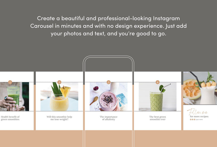 Ladystrategist Layla Food and Nutrition 6-Page Carousel Canva Template instagram canva templates social media templates etsy free canva templates