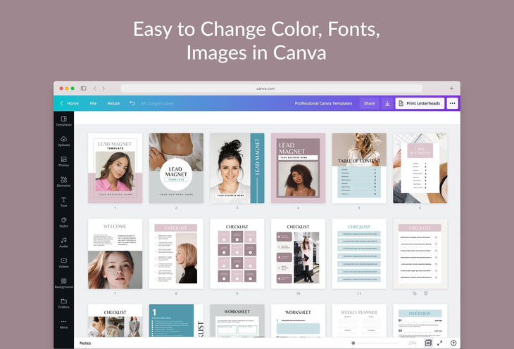 Ladystrategist Lead Magnet Canva Template for Coaches instagram canva templates social media templates etsy free canva templates