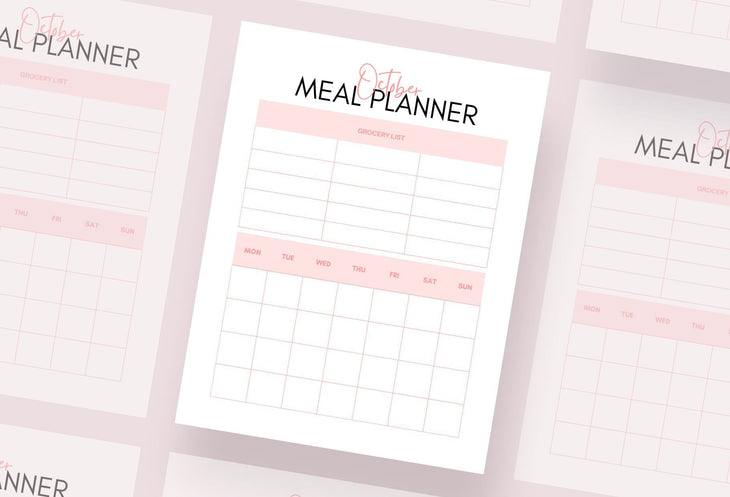 Ladystrategist Light Salmon Monthly Meal Plan Calendar Printable and Editable Canva Template instagram canva templates social media templates etsy free canva templates
