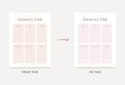 Ladystrategist Linen Grocery List Printable and Editable Canva Template instagram canva templates social media templates etsy free canva templates