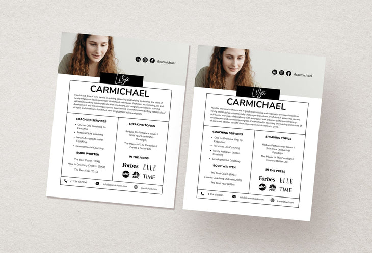 Ladystrategist Lisa Speaker One-Sheet Canva Template instagram canva templates social media templates etsy free canva templates
