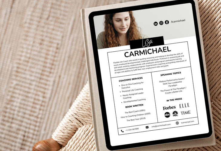 Ladystrategist Lisa Speaker One-Sheet Canva Template instagram canva templates social media templates etsy free canva templates