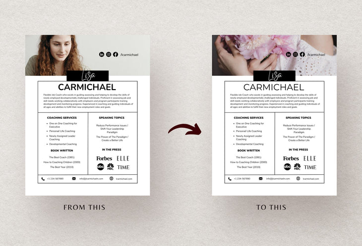 Ladystrategist Lisa Speaker One-Sheet Canva Template instagram canva templates social media templates etsy free canva templates