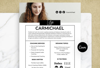 Ladystrategist Lisa Speaker One-Sheet Canva Template instagram canva templates social media templates etsy free canva templates