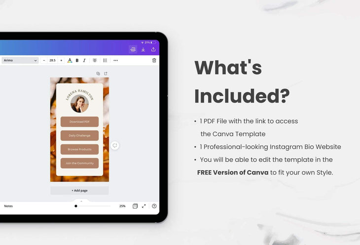 Ladystrategist Lorena Instagram Link in Bio Canva Landing Page Website instagram canva templates social media templates etsy free canva templates