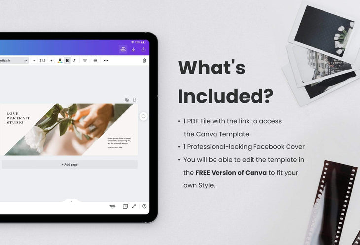 Ladystrategist Love Facebook Cover for Photographers - Editable Canva Template instagram canva templates social media templates etsy free canva templates
