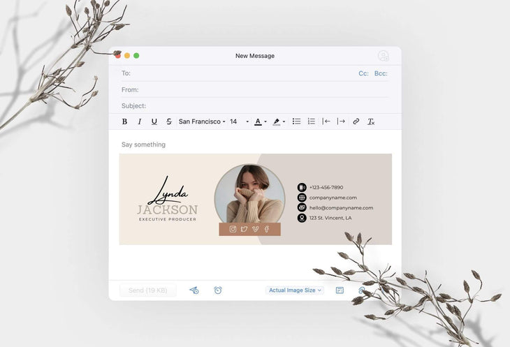 Ladystrategist Lynda Email Signature Template Editable Canva Template Rose Gold instagram canva templates social media templates etsy free canva templates