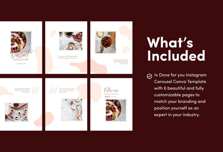 Ladystrategist Madison Food and Nutrition 6-Page Carousel Canva Template instagram canva templates social media templates etsy free canva templates