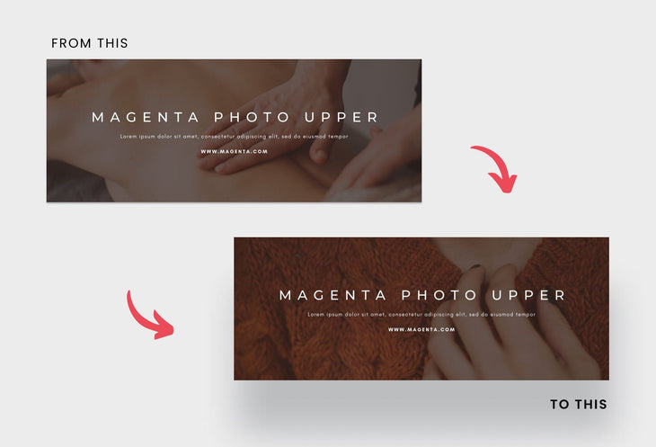 Ladystrategist Magenta Photo Upper Facebook Cover for Photographers Editable Canva Template instagram canva templates social media templates etsy free canva templates