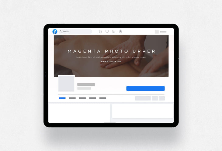 Ladystrategist Magenta Photo Upper Facebook Cover for Photographers Editable Canva Template instagram canva templates social media templates etsy free canva templates