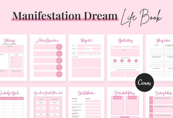Ladystrategist Manifestation Dream Life Book Canva Template Printable and Editable instagram canva templates social media templates etsy free canva templates