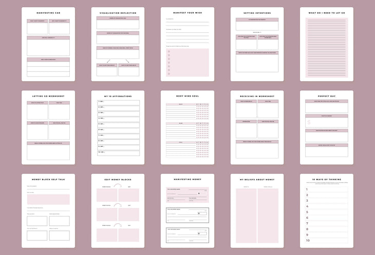 Ladystrategist Manifestation Planner Canva Template Printable and Editable instagram canva templates social media templates etsy free canva templates