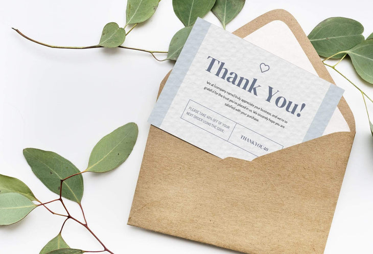 Ladystrategist Marcela Printable Thank You Card Packaging Insert Note Canva Template instagram canva templates social media templates etsy free canva templates