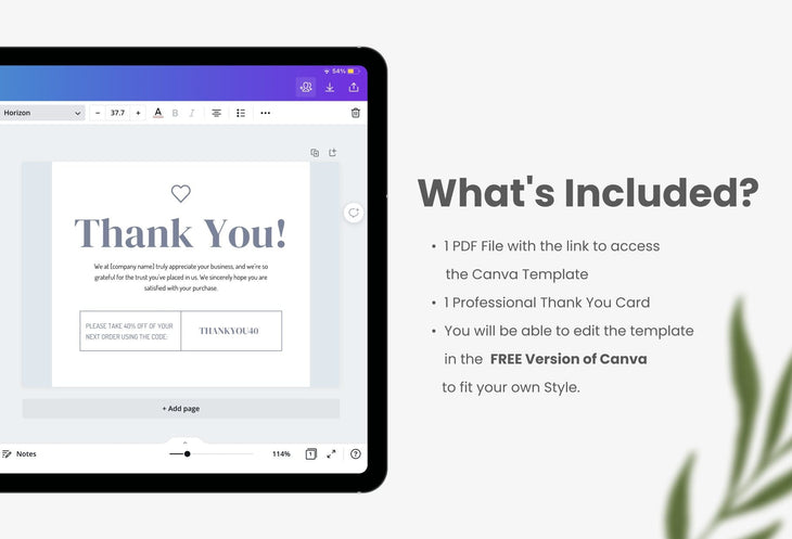 Ladystrategist Marcela Printable Thank You Card Packaging Insert Note Canva Template instagram canva templates social media templates etsy free canva templates