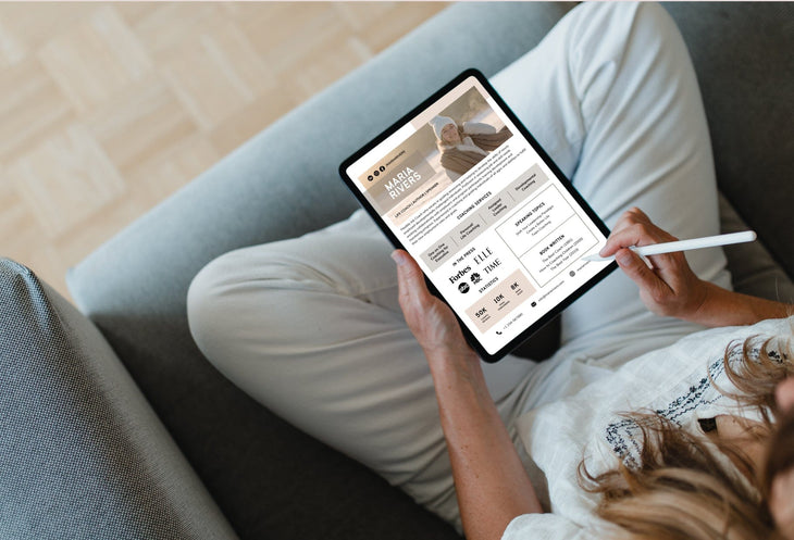 Ladystrategist Maria Speaker One-Sheet Canva Template instagram canva templates social media templates etsy free canva templates