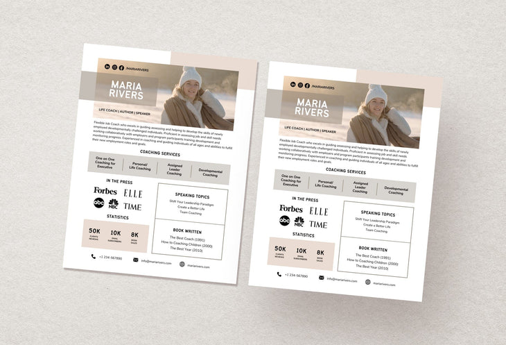 Ladystrategist Maria Speaker One-Sheet Canva Template instagram canva templates social media templates etsy free canva templates