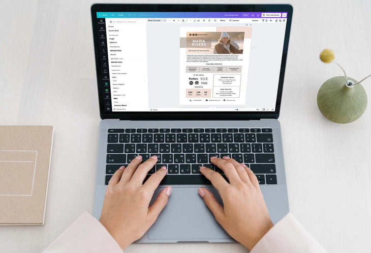 Ladystrategist Maria Speaker One-Sheet Canva Template instagram canva templates social media templates etsy free canva templates