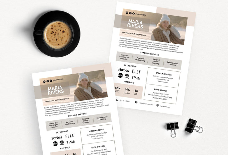 Ladystrategist Maria Speaker One-Sheet Canva Template instagram canva templates social media templates etsy free canva templates