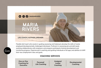 Ladystrategist Maria Speaker One-Sheet Canva Template instagram canva templates social media templates etsy free canva templates