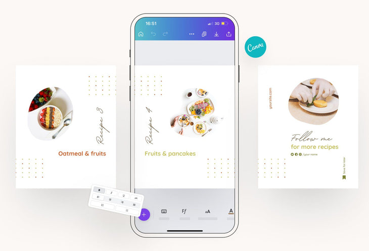 Ladystrategist Mary Food and Nutrition 6-Page Carousel Canva Template instagram canva templates social media templates etsy free canva templates