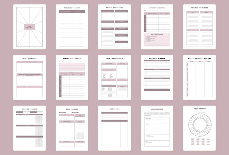 Ladystrategist Mental Health Planner Canva Template instagram canva templates social media templates etsy free canva templates