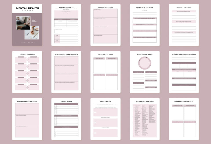 Ladystrategist Mental Health Planner Canva Template instagram canva templates social media templates etsy free canva templates