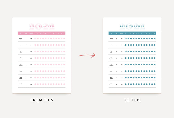 Ladystrategist Mimi Pink Annual Bill Tracker Printable and Editable Canva Template instagram canva templates social media templates etsy free canva templates