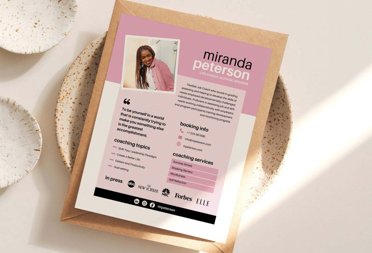 Ladystrategist Miranda Speaker One-Sheet Canva Template instagram canva templates social media templates etsy free canva templates