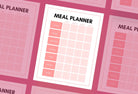 Ladystrategist Misty Rose Monthly Meal Plan Calendar Printable and Editable Canva Template instagram canva templates social media templates etsy free canva templates