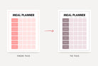 Ladystrategist Misty Rose Monthly Meal Plan Calendar Printable and Editable Canva Template instagram canva templates social media templates etsy free canva templates