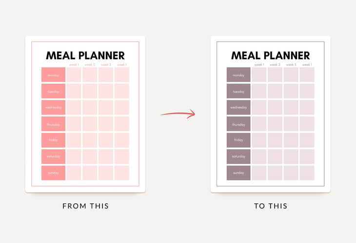 Ladystrategist Misty Rose Monthly Meal Plan Calendar Printable and Editable Canva Template instagram canva templates social media templates etsy free canva templates