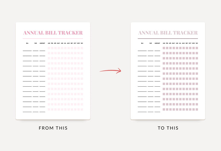 Ladystrategist Nadeshiko Pink Annual Bill Tracker Printable and Editable Canva Template instagram canva templates social media templates etsy free canva templates