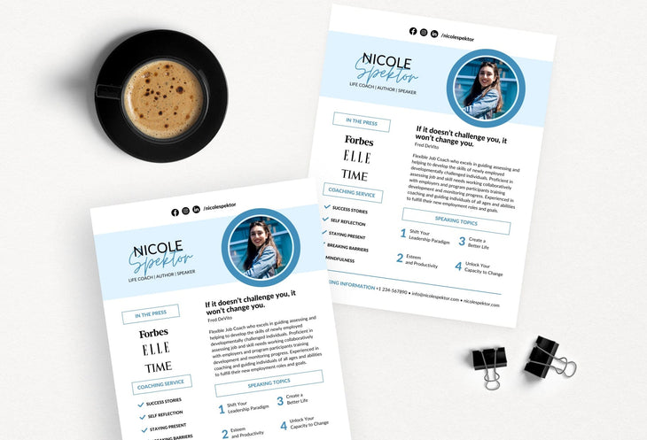 Ladystrategist Nicole Speaker One-Sheet Canva Template instagram canva templates social media templates etsy free canva templates