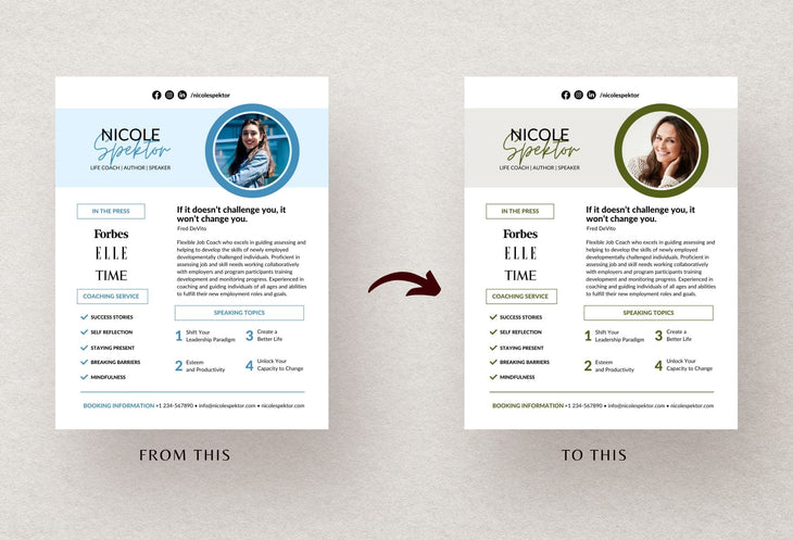 Ladystrategist Nicole Speaker One-Sheet Canva Template instagram canva templates social media templates etsy free canva templates