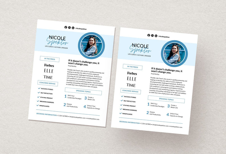 Ladystrategist Nicole Speaker One-Sheet Canva Template instagram canva templates social media templates etsy free canva templates