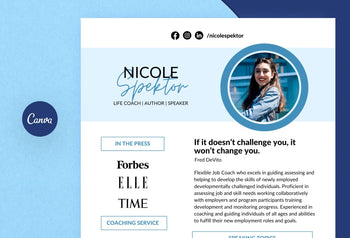 Ladystrategist Nicole Speaker One-Sheet Canva Template instagram canva templates social media templates etsy free canva templates