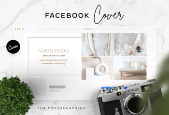 Ladystrategist North Studio Photography Facebook Cover for Photographers Editable Canva Template instagram canva templates social media templates etsy free canva templates