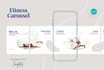 Ladystrategist Nova Fitness 6-Page Carousel Canva Template instagram canva templates social media templates etsy free canva templates