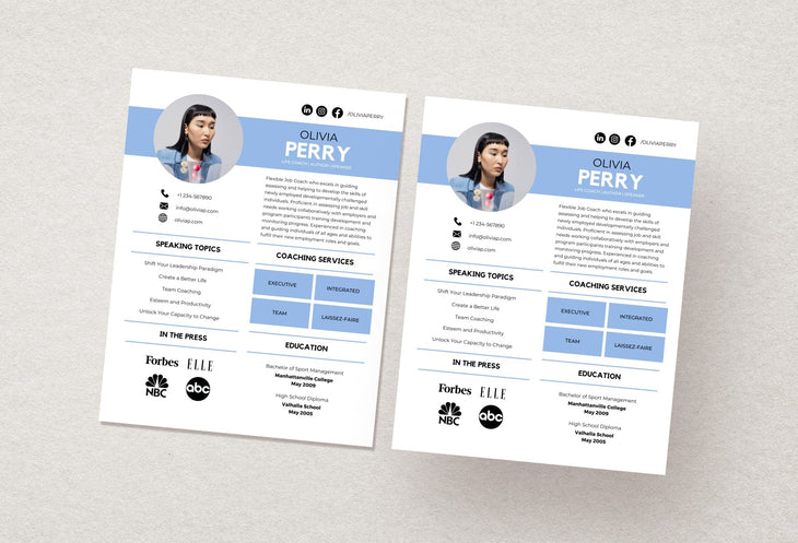 Ladystrategist Olivia Speaker One-Sheet Canva Template instagram canva templates social media templates etsy free canva templates