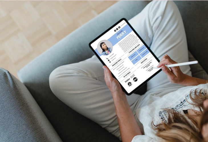 Ladystrategist Olivia Speaker One-Sheet Canva Template instagram canva templates social media templates etsy free canva templates