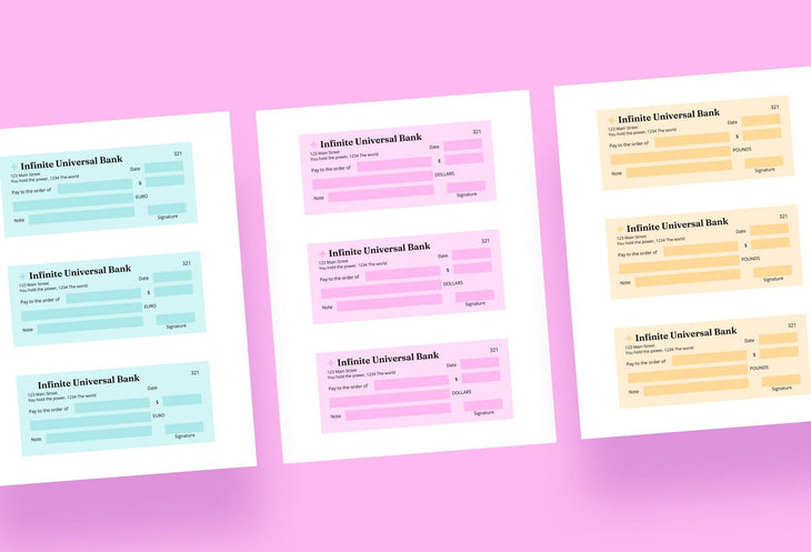Ladystrategist Pastel Colors Manifestation Check Printable and Editable Canva Template instagram canva templates social media templates etsy free canva templates