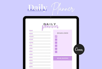 Ladystrategist Pastel Purple Daily Planner Printable and Editable Canva Template instagram canva templates social media templates etsy free canva templates