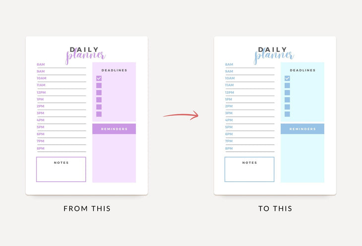 Ladystrategist Pastel Purple Daily Planner Printable and Editable Canva Template instagram canva templates social media templates etsy free canva templates