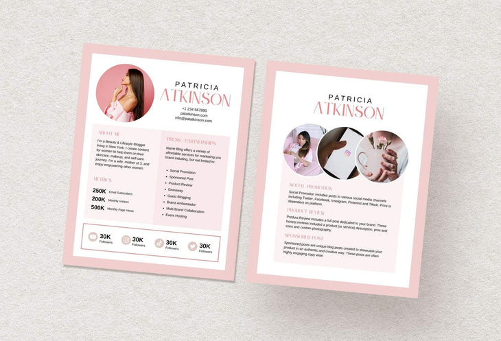 Ladystrategist Patricia Atkinson Media Kit Canva Template for Influencers instagram canva templates social media templates etsy free canva templates