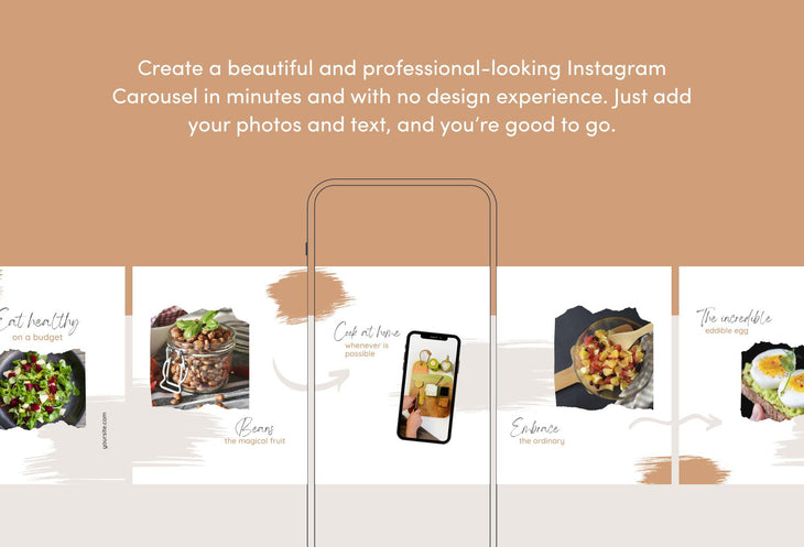Ladystrategist Penelope Food and Nutrition 6-Page Carousel Canva Template instagram canva templates social media templates etsy free canva templates