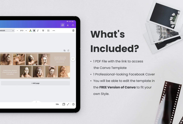 Ladystrategist Photovision Facebook Cover for Photographers - Editable Canva Template instagram canva templates social media templates etsy free canva templates